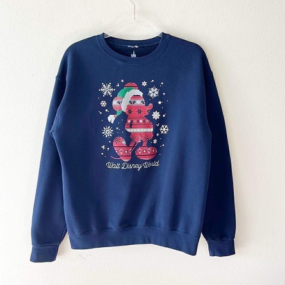 Disney Parks Nordic Winter Collection Santa Mickey with Fair Isle style print